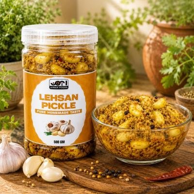 Aiman Foods Lehsan Pickle (Garlic Pickle) - 500 GM | Pure Homemade Taste