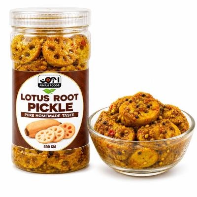 Aiman Foods Lotus Root Pickle 500 GM – Spicy & Tangy Traditional Kamal Kakri Achar